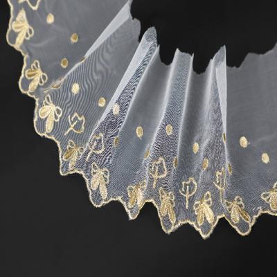 China Sustainable Innovative Products Guipure Polyester Lace Trim Ribbon For Garment Border Embroidery Chemical Lace Trimming For Dress for sale