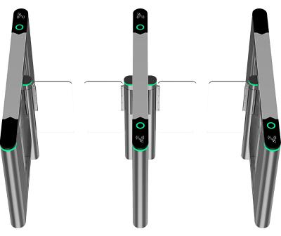 China SUS 304 Stainless Steel Access Control Swing Barrier Gate Face Recognition Half Height Acrylic Glass High Speed ​​Swing Turnstile For Airports for sale