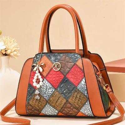 China Fashion Large Capacity Women's Bag Fashion Crossbody Bag Splice Plaid Tote Bag for sale