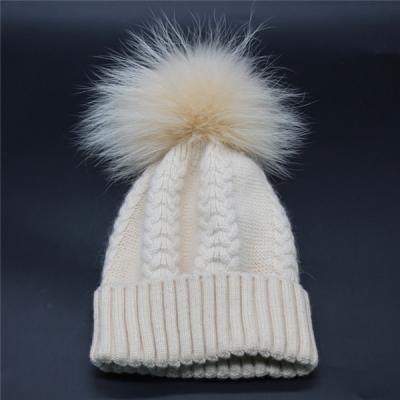 China breathable & Waterproof Ski Fur Flip Pom Pom Winter Beanie Hat for sale