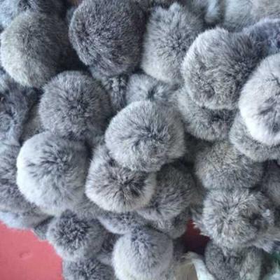 China Colorful Fluffy / Eco-friendly Rabbit fur ball fur pom poms rabbit fur pom pon for sale