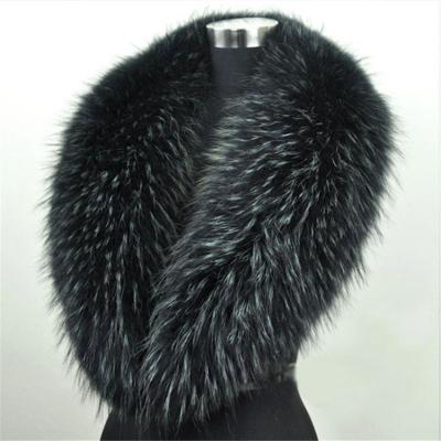 China Wide Varieties Winter Rabbit Fur Trim Overlay Extra Large Black Faux Real Fox Fur Collar Extra Large For Garment for sale