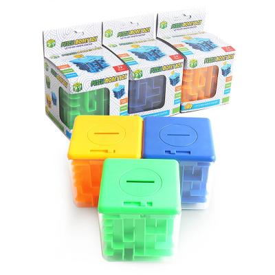 China Puzzle By The 3D Cube Maze Coin Bank Saving Pot Kids Decompression Pocket Toys Adult Gift 9555 for sale