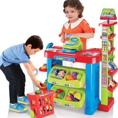 China Hot Amazon Releases New Kids Emulated Supermarket Cash Register Pretend Play House Pretend Toy For Kids Kitchen Toys ZQ008-85 for sale