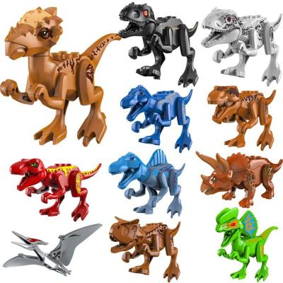 China Construction Toy Amazon Hot Selling 12 PCS Dinosaur Figure Model Building Block Toy Set Aliexpress Top Seller for sale