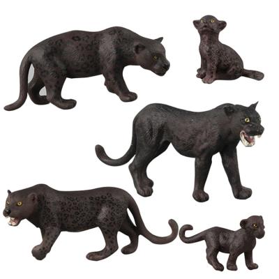 China Inspire Children's Creativity Amazon Hot Sale Plastic Animal Wild Panther Toy Animal Toy for sale