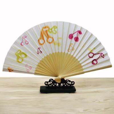 China Personalized Customized Printing Bamboo Hand Fan Clack Foldable Japanese Hand Fan for sale