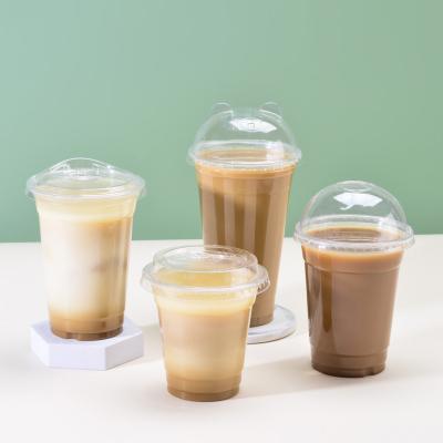 Китай Wholesale 95mm Clear Plastic Cups PET Disposable Drinking Cup For Ice Coffee Juice Boba продается