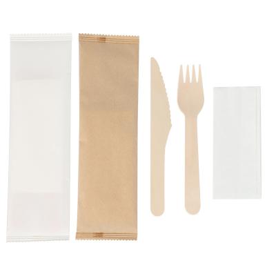 China Compostabele bestek set - 500 stuks houten compostabele gereedschappen - [200 lepel, 200 vork, 100 mes] - wegwerphouten bestek, milieuvriendelijke vork en lepel,Eenmalige bestek sets feestgereedschap Te koop