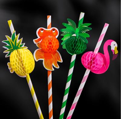 China Colorful Striped Paper Drinking Straws for Party Celebration 20cm Length for sale