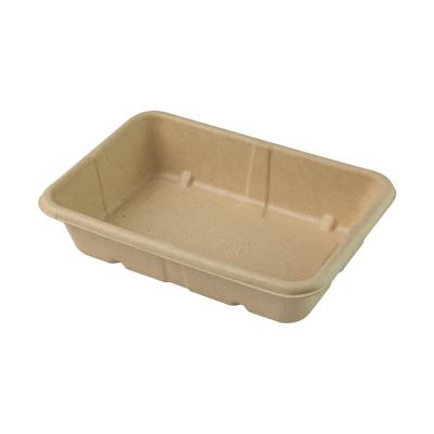 China Various Sizes Compostable Clamshell Packaging , Disposable Bagasse Lunch Box 1000ml for sale