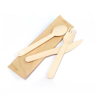 China Disposable Wooden Cutlery Set - 100% Compostable Wooden Silverware 360 Pieces [120 Forks, 120 Spoons, 120 Knives] - Reusable Party Utensils - Wooden Disposable Utensils - Disposable Forks and Spoons for sale