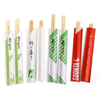 China Full Paper Wrapped 21cm/24cm Cheaper Tensoge Bamboo Chopsticks Disposable Sushi Chopstciks with Design Sleeve for sale