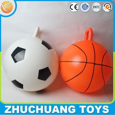 China printed pvc jumping foot ball and basketball hoppers for sale