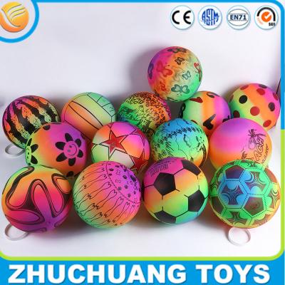 China cheap rainbow colorful pvc inflatable beach ball for sale