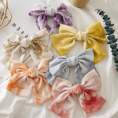 China Ribbon hair circle Japanese Korean version of the new bow knot spring clip ladies' hair 10cm knotted cloth hairpin wholesale tint for sale