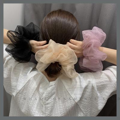 China New Design SAC 2021 Wholesale OPP Organza Shine Oversized Scrunchies For Women Jumbo Scrunchy For Ladies Hair Tie Hair Band Bow Zhejiang for sale