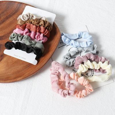 China New Products Hair Scrunchies Set Fashion Satin Hair Scrunchies Tie Shapes Colorful Elastic Silk Hair Ties for sale