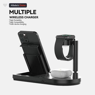 China Convenient 3 in 1 Wiless Charger Wireless Charging Multiple Port with Type-c Charger 6 in 1 Wireless Charger for sale