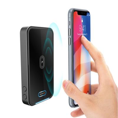 China Magnetic Qi NEWQI Qi Wireless Charger Stand 5000mah Wireless Charging Power Bank Car Phone Holder carCar for sale