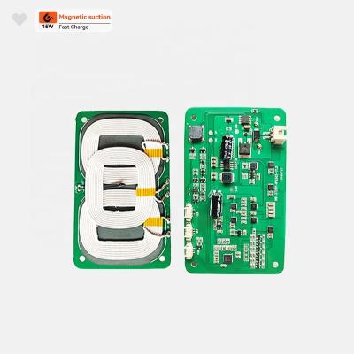 China FR4 TYPE-C USB 15W Qi 5-12V/5-9V Micro Fast Charger PCBA Module Transmitter Wireless Board + DIY Coil Charging for sale