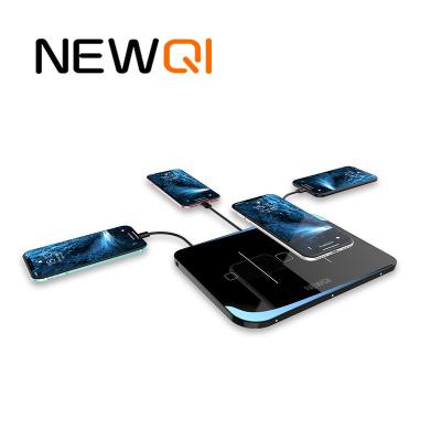 China NEWQI Mobile Phone 3 in 1 Wireless Charging Mat Fast Charger Portable Wireless Charging Station 10W Qi Pad for Mobile Phone for sale