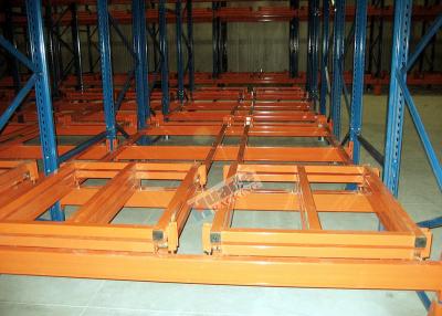 China Industrial Push Back Rack Galvanised Pallet Racking Single Pallet Per Level for sale