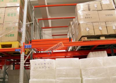 China Beverage Industry Push Back Rack Orange Double Deep Pallet Racking Heavy Duty for sale