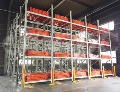 China Innovative 1000KG RAL System Slide Pallet Push Back Rack Shelving for sale