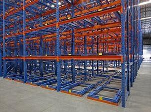 China RAL System Slide Pallet Push Rack System For Tray Transportation for sale