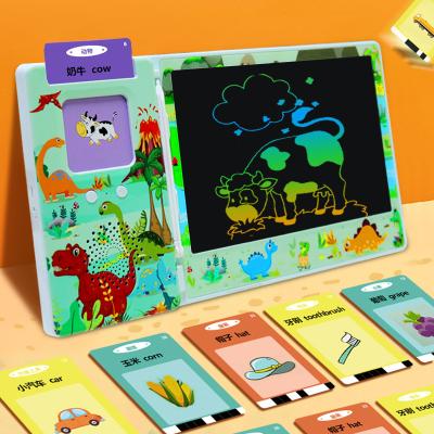 China Talking Flash Cards Card Reader with LCD Writing Tablet for Kids Learning and Education Toys Colorful Doodle Board Drawing Pad for sale