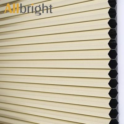 China Morden Luxury Polyester Electric Patio Door Curtains Celleular Shades Blinds Fabrics for sale