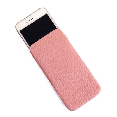 China Genuine Leather Screen Protector / Phone Sleeve Holder Cover Case-Pink for sale