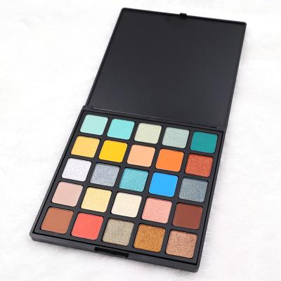 China Hot Selling Waterproof Matte Glitter Eyeshadow Palette Multi Waterproof Beauty Shimmer 25 Colors for sale