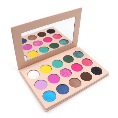 China Waterproof Private Label 15 Color Pigmented Eyeshadow Palette Pink Purple Green Makeup Eyeshadow Palette Colorful White for sale