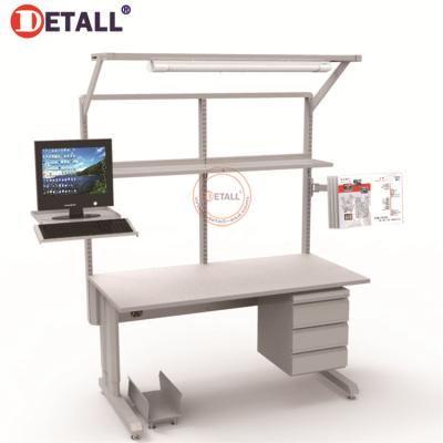 China Office Detall- Standard Aluminum Industrial Table Assembly Computer Workbench Fixed Work Bench For Sale for sale