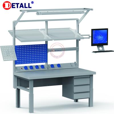 China Commercial Furniture ESD Resistant Workbench With LED Light For Night Work In Workshop for sale