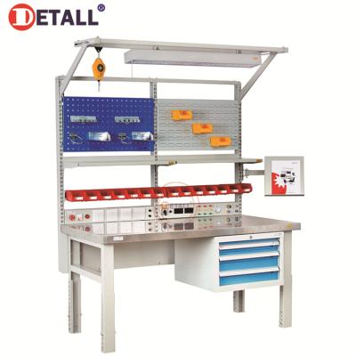 China Detall 2020 Design Popular Machinery Repair Shops Metal Workbench Heavy Duty Workbench With Drawers for sale