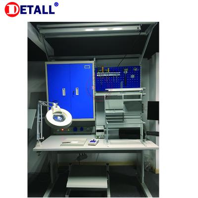 China Building Material Shops Detall ESD Mobile Phone Workstation For Repairing With Magnifying Light for sale