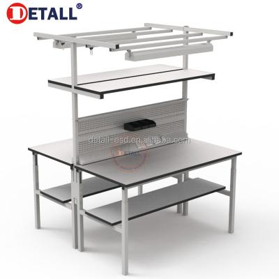 China Hot Sale Cold Rolled Steel Double Sided Laminated MDF Work Bench Furniture With Modular Accessories For Fast Boat Station for sale