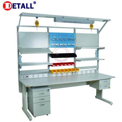 China Modular Design Metal Detall-Industrial Used Workbench With Drawer And Shelf for sale