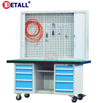 China Detall- Cold Steel Workbench Furniture Roller Workbench Steel Panel Drawers for sale