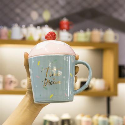 China Gift 400ml Porcelain Milk Viable Custom Pink Reusable Cup Coffee Ceramic Mug for sale