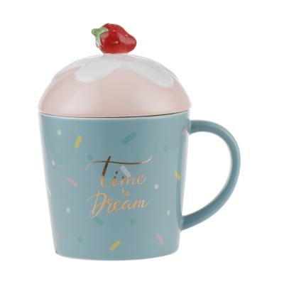 China Viable Wholesale Creative Gift Porcelain Mugs Pale Blue Coffee Tea Fans Ceramic Mug for sale