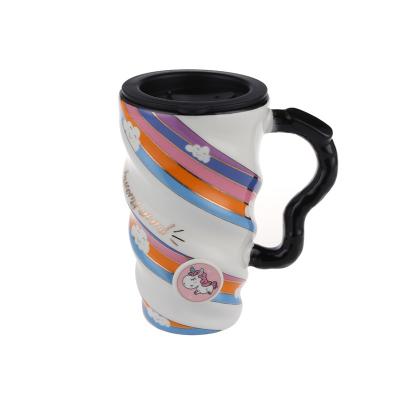 China Viable Hot Sale Wholesale Sublimation Mugs Rainbow Porcelain Ceramic Coffee Mug for sale