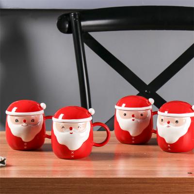 China Wholesale 390ml Santa Claus Design Christmas Decoration Bulk Viable Christmas Mugs for sale