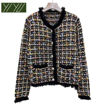 China New QUICK DRY custom made button down cardigan women's plaid cardigan knit coat cardigan for sale