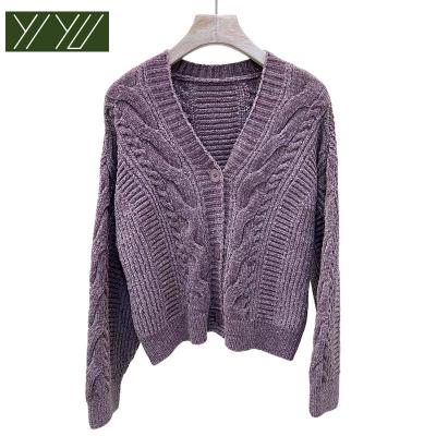 China Autumn Winter QUICK DRY Knitwear Straight Cable Knit Chunky Ladies Cardigan Sweater for sale