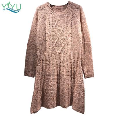 China OEM Breathable Casual Knitted Dress Women Spring Autumn Clothing Twisted Sweater Dresses Long Sleeve for sale