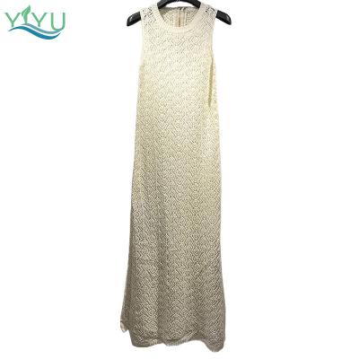 China Logo Designer Crochet Knitwear Sleeveless Custom Made Breathable Knit Design Slim Women's Sweater Dress for sale